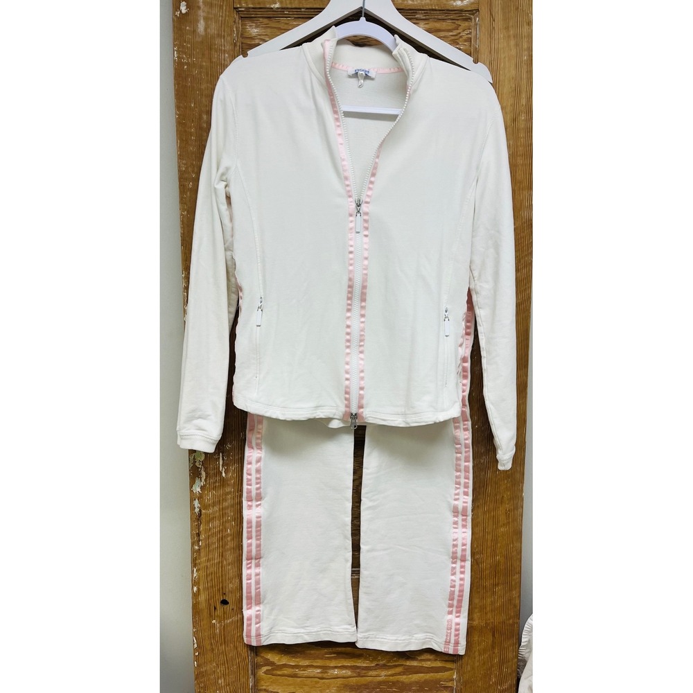 Escada Sport S/M Tracksuit White Preppy Old Money Designer Balletcore Athleisure